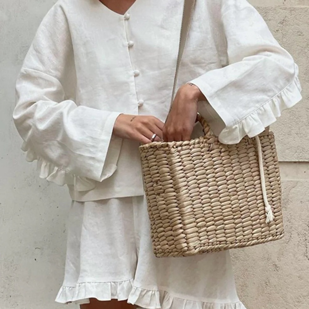 Pure Cotton Ruffle Decor Shorts Set